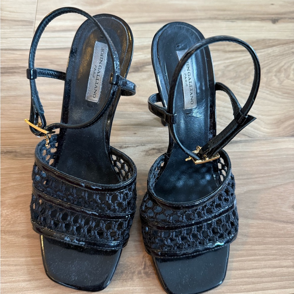 Vintage John Galliano Black Strappy Heels